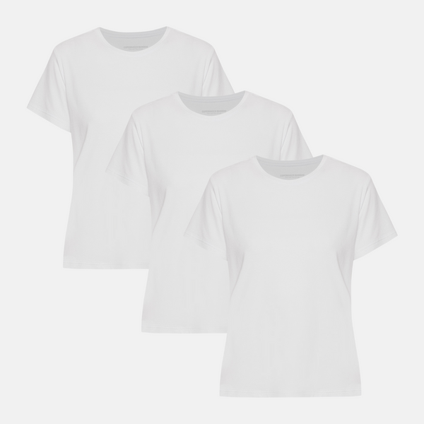 3 pak hvid bambus T-shirt