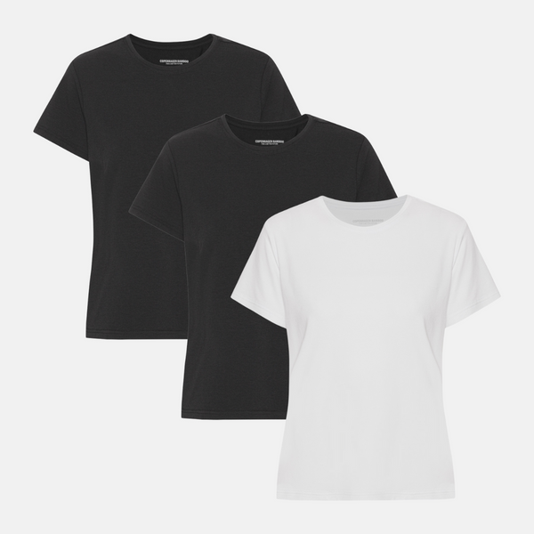 3 pak bambus T-shirt sort/sort/hvid