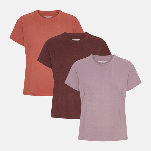 3 pak bambus T-shirt purple dove/decadent chocolate/terracotta