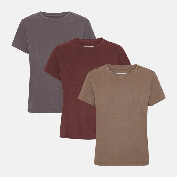 3 pak bambus T-shirt brun/decadent chocolate/cub