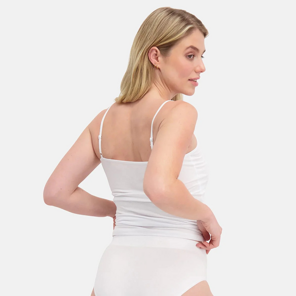 2 pak hvid bambus tank top med tynde stropper