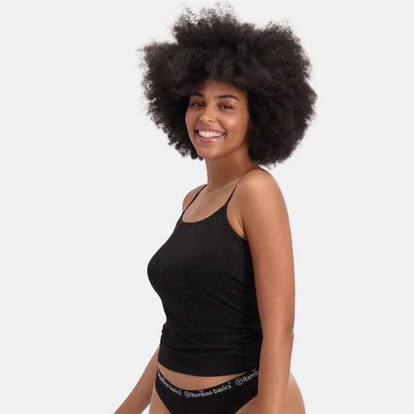 2 pak sort bambus tank top med tynde stropper