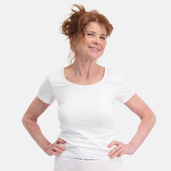 2 stk bambus T-shirt hvid med rund hals