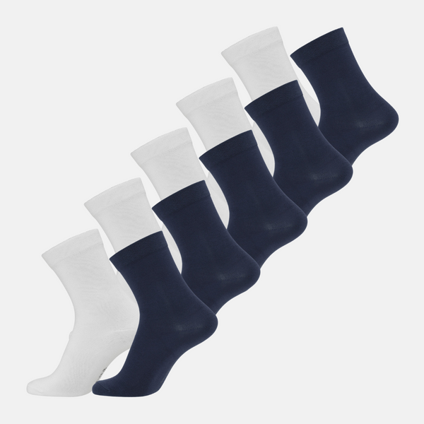 10 par bambus strømper hvid/navy