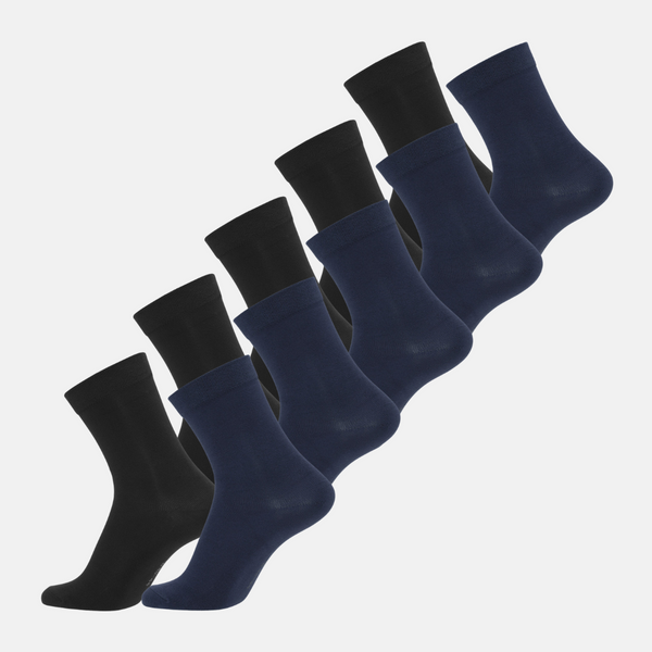 10 par bambus strømper sort/navy