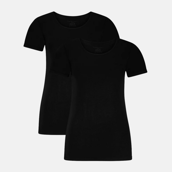 2 stk bambus T-shirt sort med rund hals