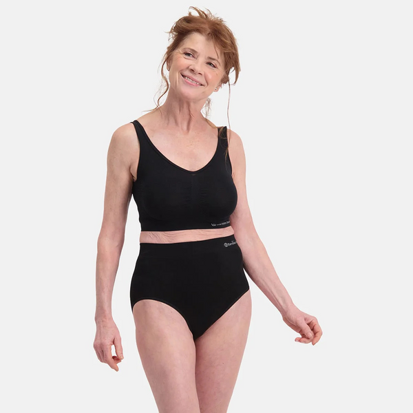 2 pak sorte bambus maxi trusser med høj talje