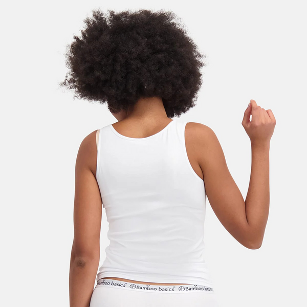 2 pak hvide bambus tank top