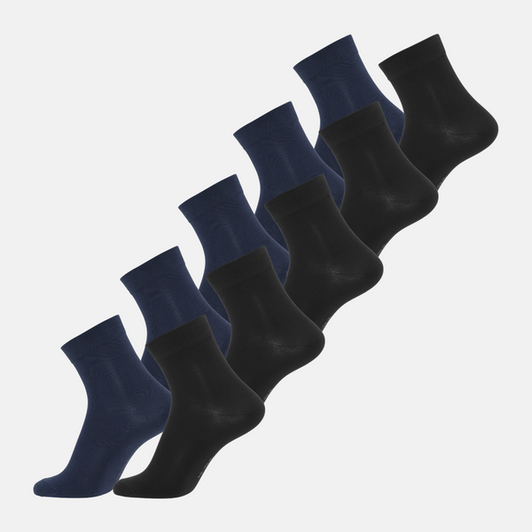 10 par bambus strømper low cut sort/navy