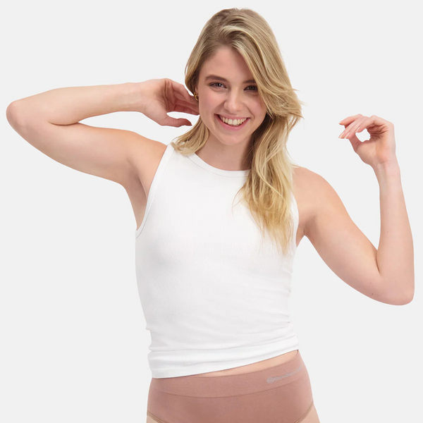 2 pak hvid bambus rib tank tops