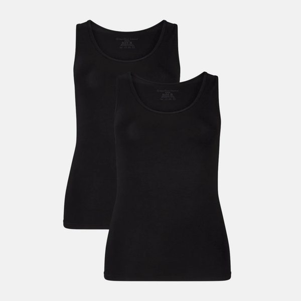 Anna bambus tank top - sort 2 pak