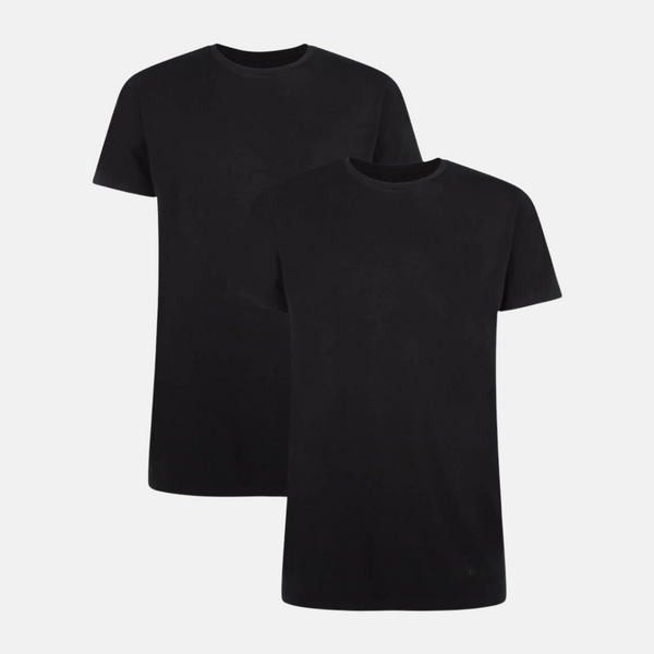 Ruben bambus crew neck T-shirt - sort 2 pak