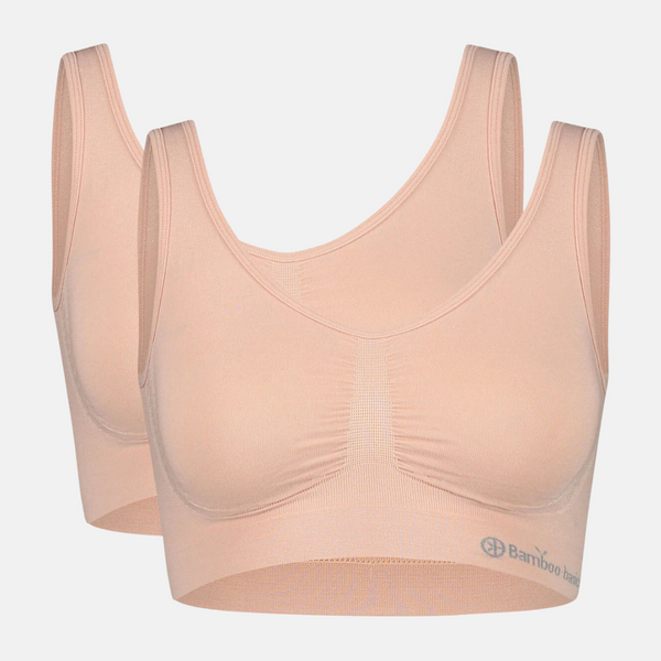 2 pak rose nude bambus BH uden bøjle og polstring