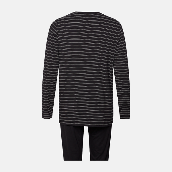 Sort bambus pyjamas med striber