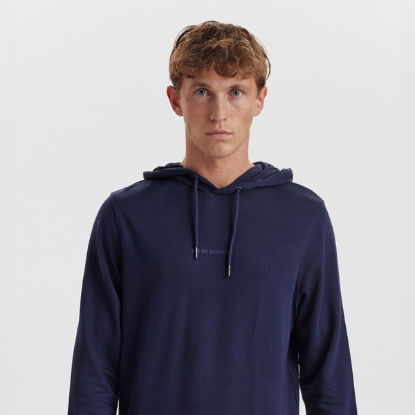 Navy badge bambus hoodie