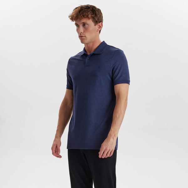 Navy pique bambus polo shirt