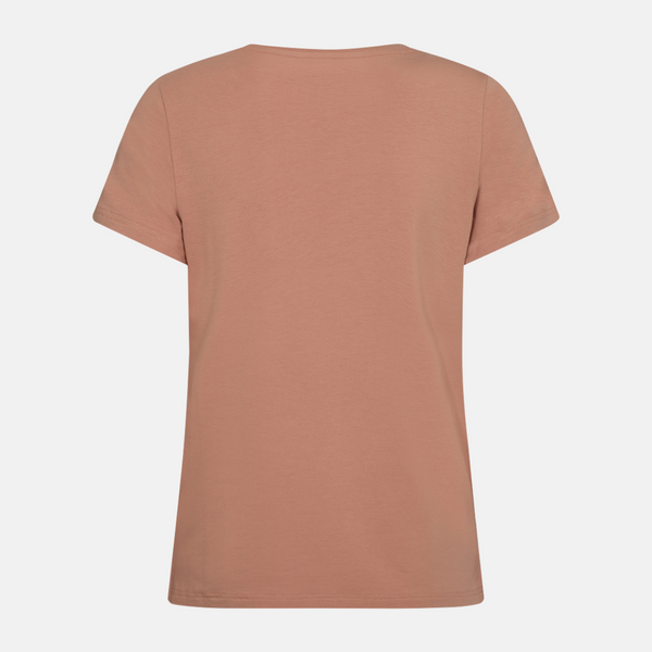 Rosa bambus t-shirt med rund hals