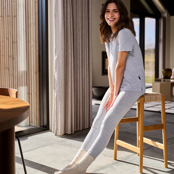 Lysegrå bambus leggings