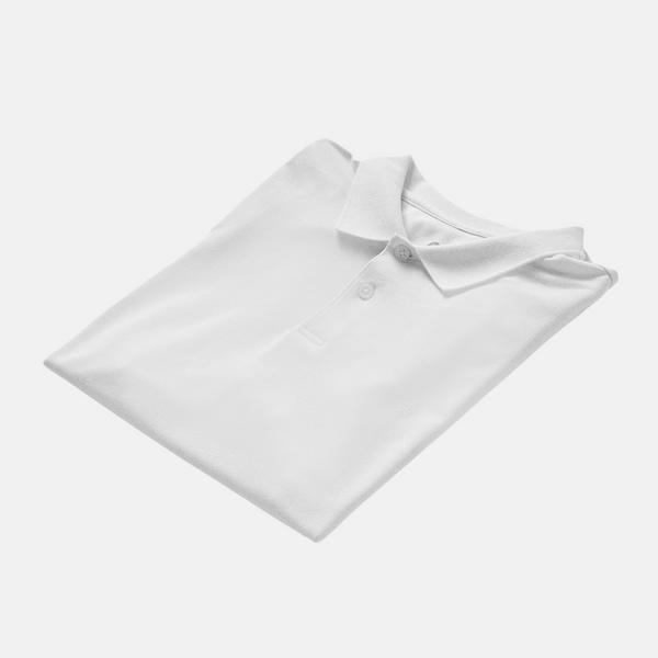 Hvid pique bambus polo shirt