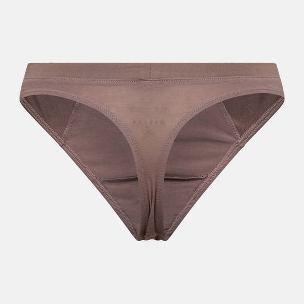 Taupe Bambus g-streng trusser med feminine detaljer