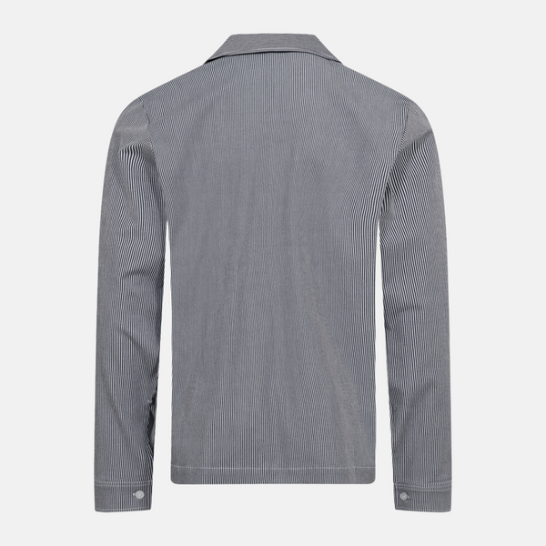 Navy stribet bambus natskjorte