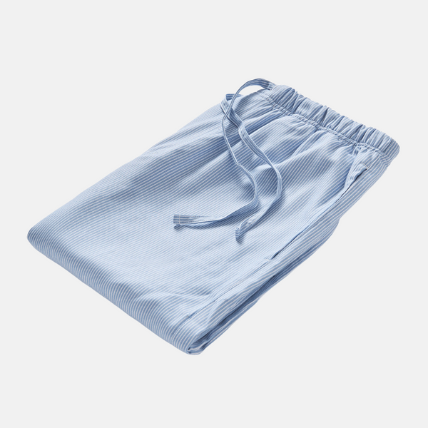 Lyseblå stribet bambus natbukser