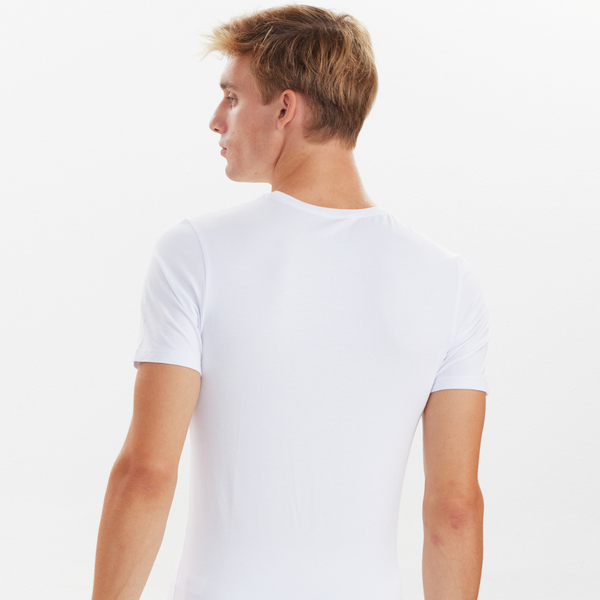 3 pak bambus sampak - 3 hvide T-shirts + 3 sorte underbukser