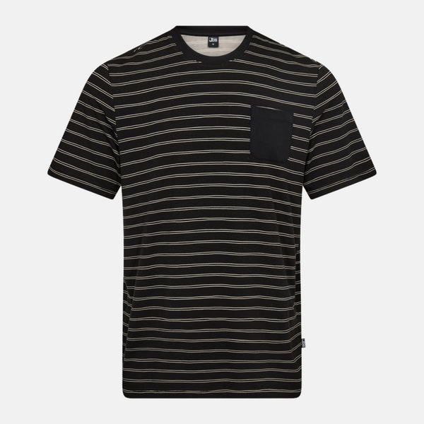 Mørkegrå bambus pyjamas shortssæt med striber