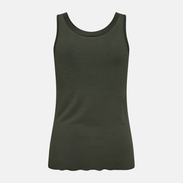 Grøn bambus tank top med feminine detaljer