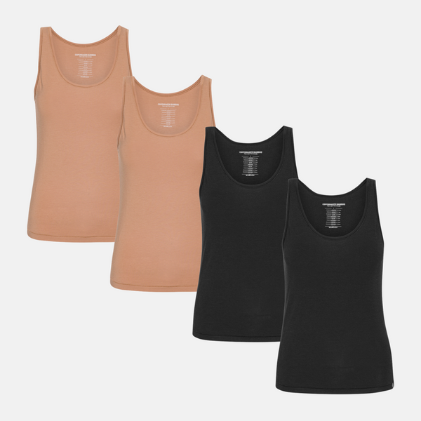 4 pak bambus toppe sort/tan