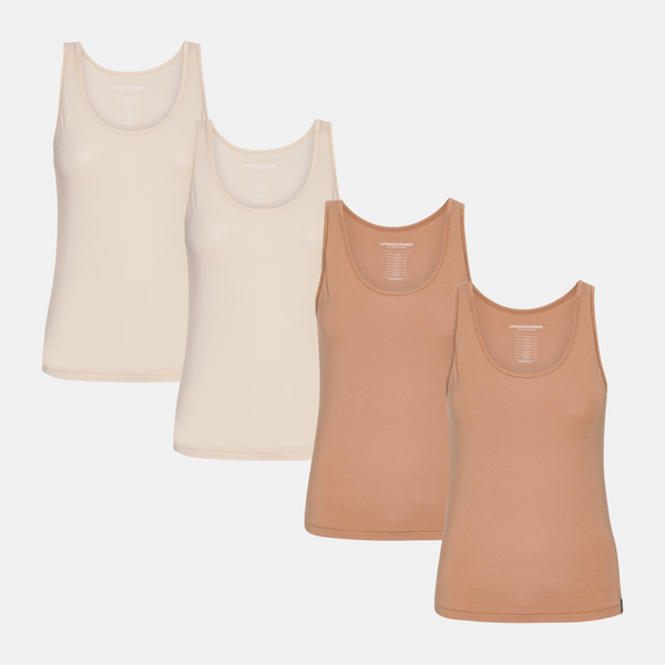 4 pak bambus toppe tan/cream