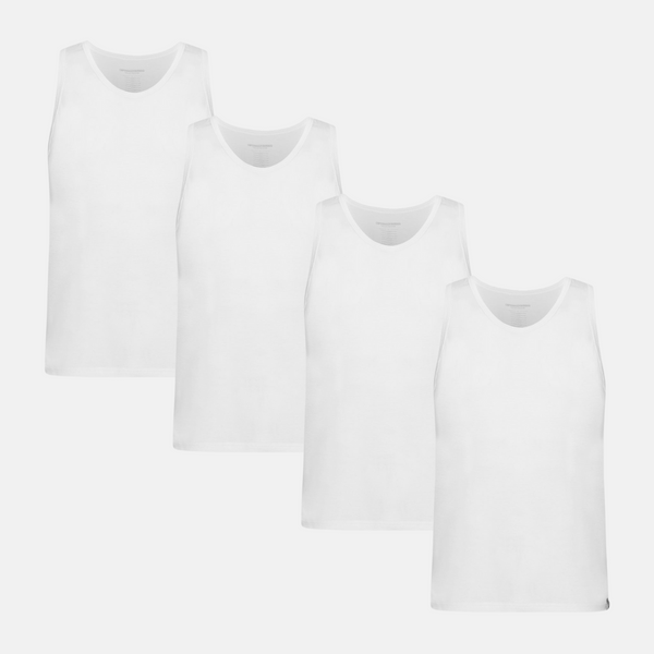 4 pak hvid bambus tank top