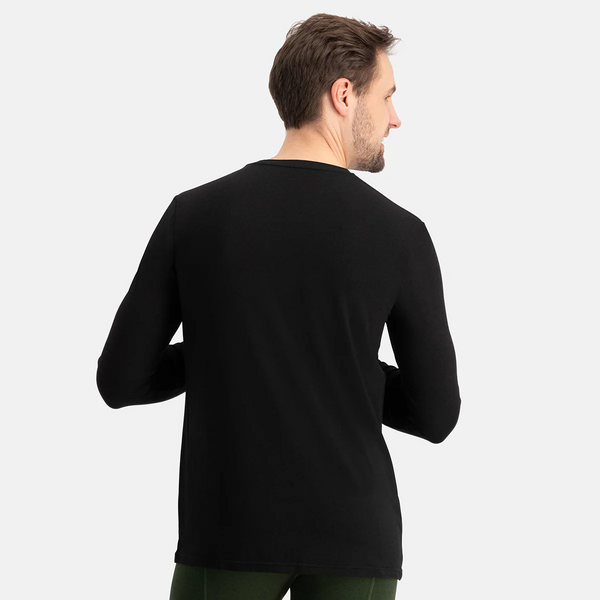 2 pak bambus sort langærmet T-shirt med rund hals fra Bamboo Basics