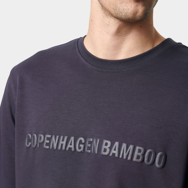 Mørkegrå bambus sweatshirt med logo