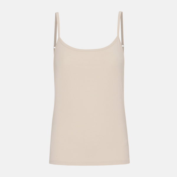 2 pak creme bambus toppe med tynde stropper