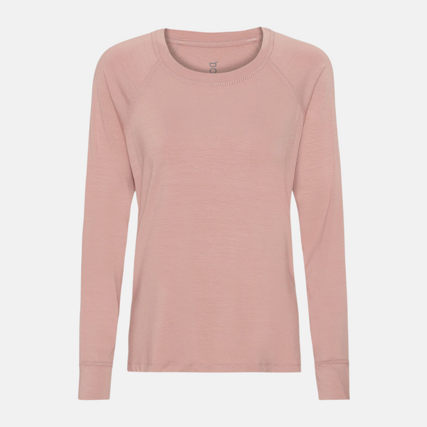 Lyserød langærmet raglan bambus lounge T-shirt