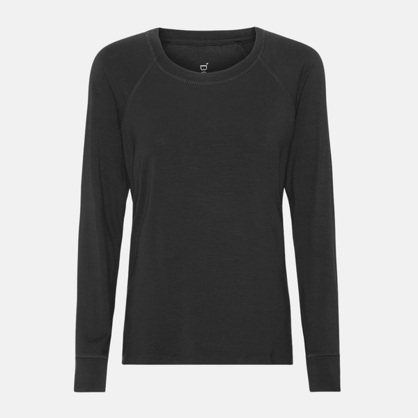 Sort langærmet raglan bambus lounge T-shirt