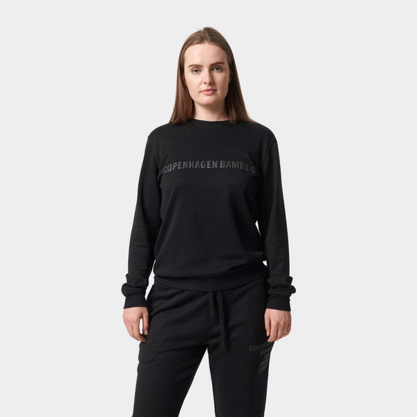 Sort bambus sweatshirt med logo