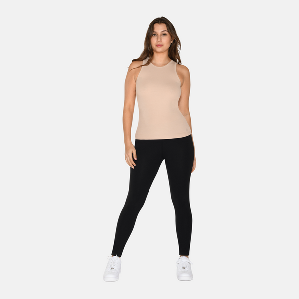 2 pak hvid og nude Bambus Tank Top i rib