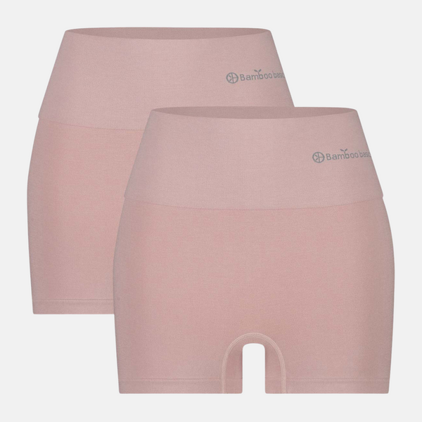 Stella højtaljede, korrigerende bambus hotpants - Rose nude 2 pak