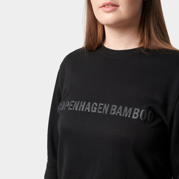 Sort bambus sweatshirt med logo