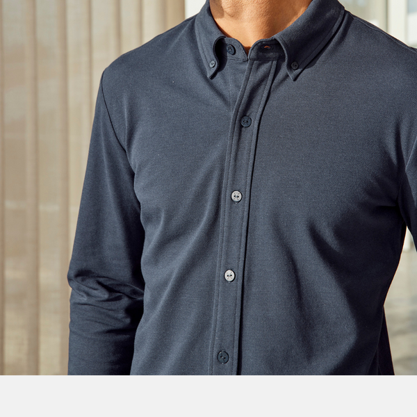 Mørkeblå skjorte i bambus