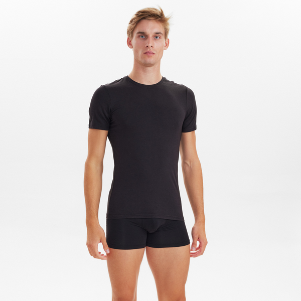2 sorte slim fit bambus crew neck T-shirt