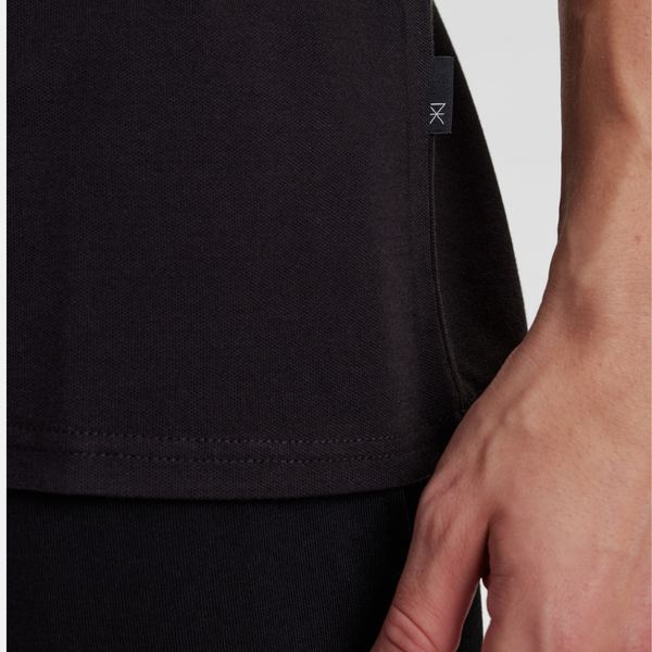 Sort pique bambus polo shirt