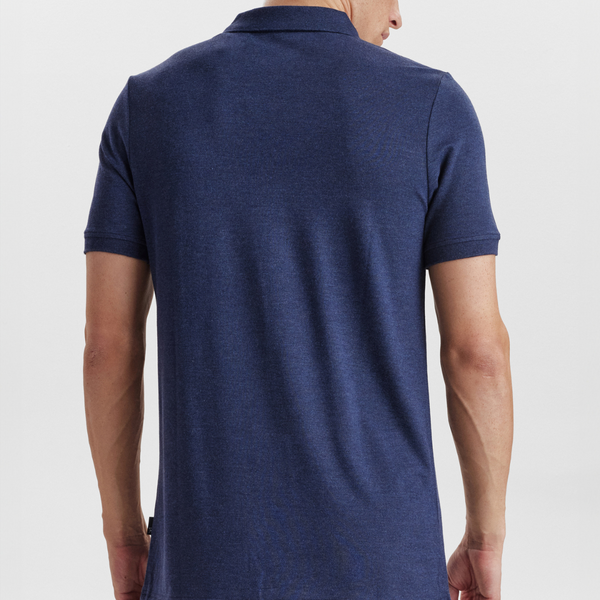 Navy pique bambus polo shirt
