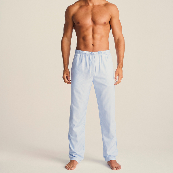 Lyseblå stribet bambus natbukser