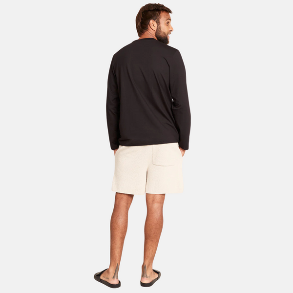 Sort langærmet crew neck bambus T-shirt