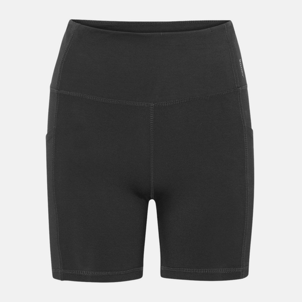 Sorte højtaljede bambus træningsshorts 5"