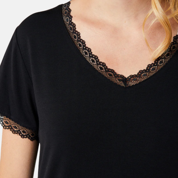 Jordan bambus kortærmet nattrøje - sort