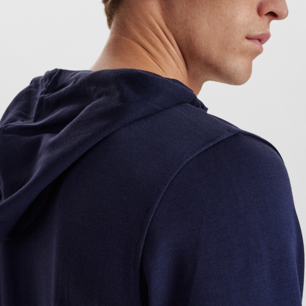 Navy badge bambus hoodie